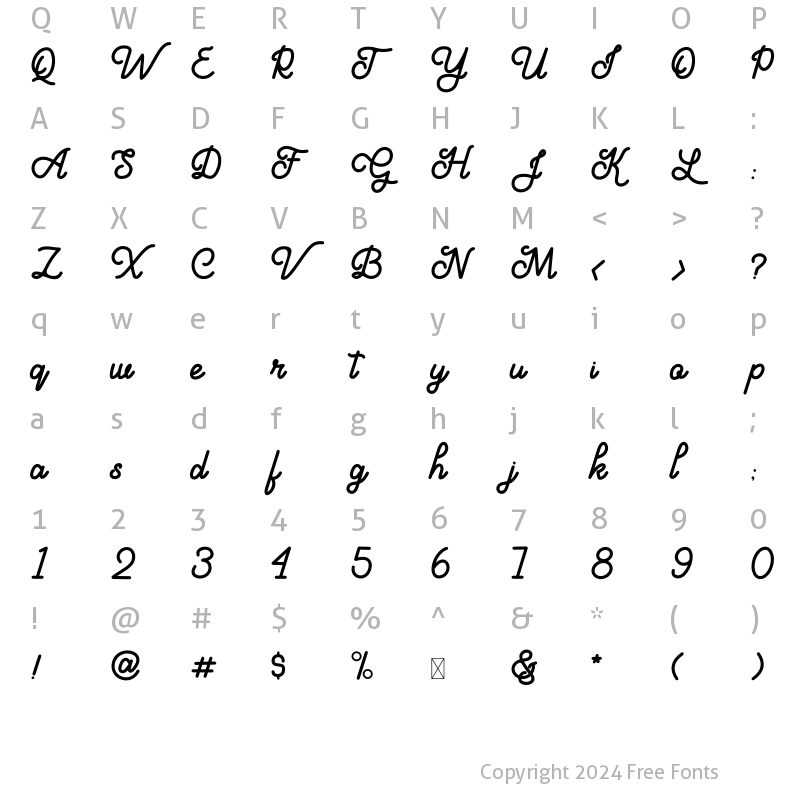 Character Map of Aloritma Regular