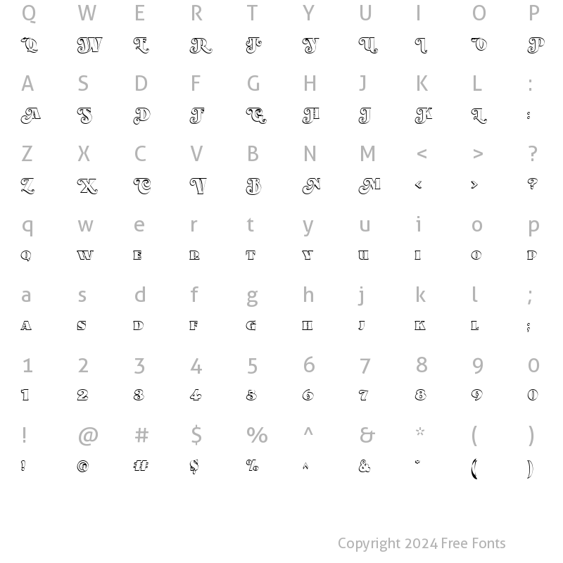 Character Map of Alota 3D