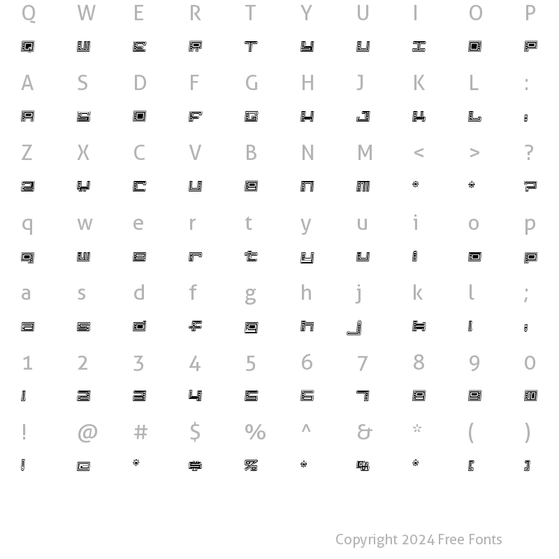 Character Map of Alpha  CLOWN Regular