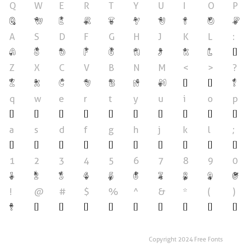 Character Map of Alpha Remember Regular