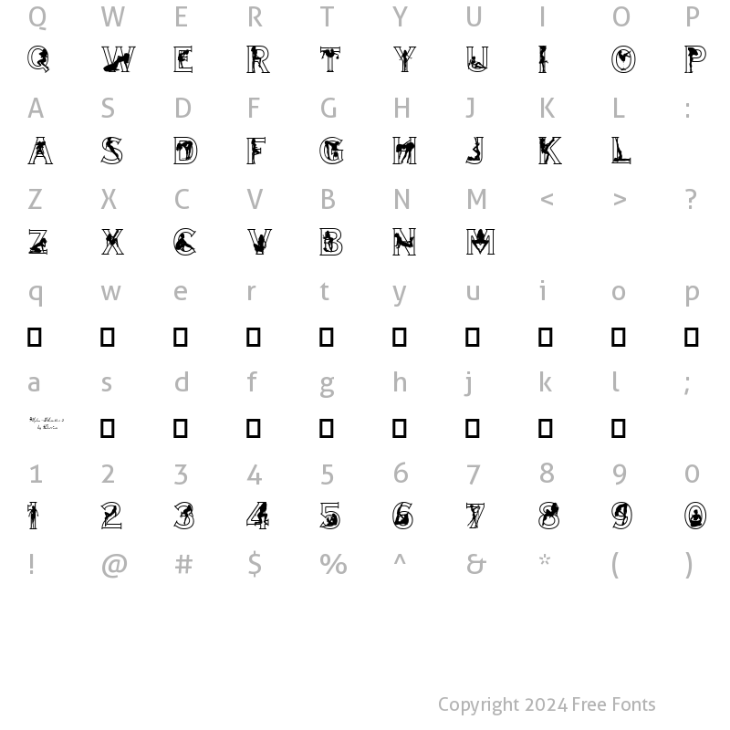 Character Map of Alpha-Silouettes 2 Expanded