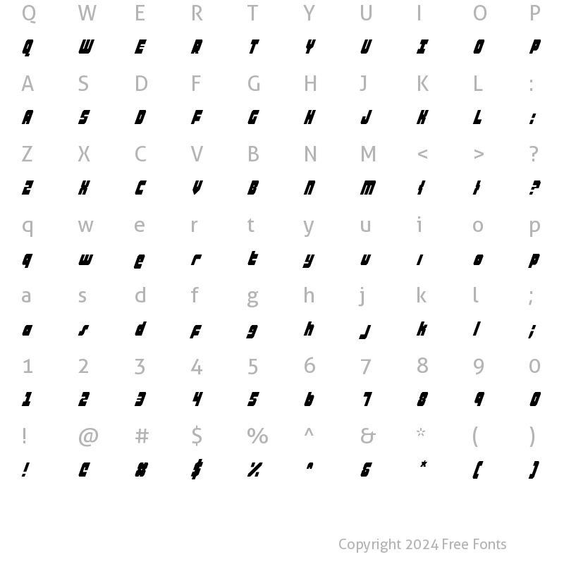 Character Map of Alpha Taurus CondItalic CondItalic