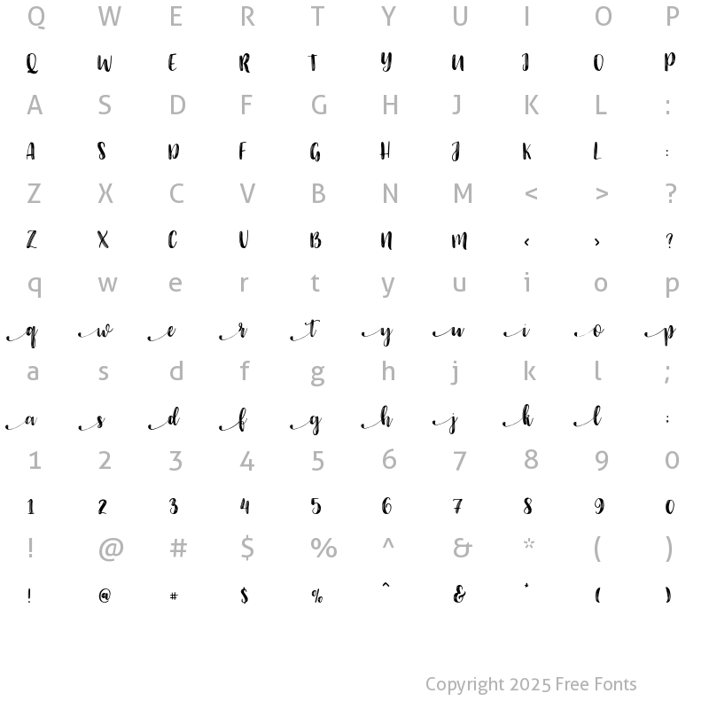 Character Map of Alphabet Pony Regular