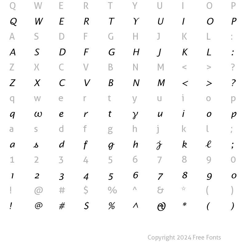 Character Map of Alphabet4 Osf Regular