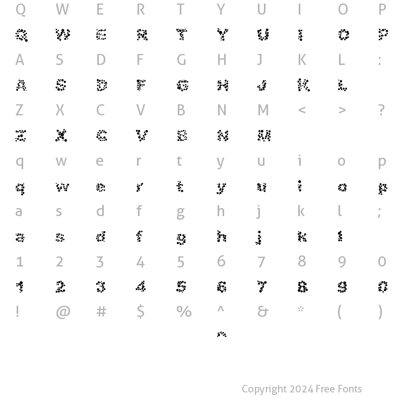 Character Map of Alphabet_05 Regular