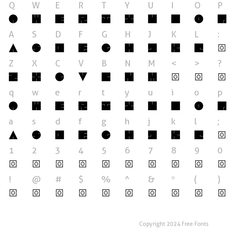 Character Map of AlphaBloc Sculpture Regular