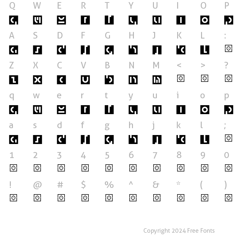 Character Map of AlphaBloc Stencil Regular