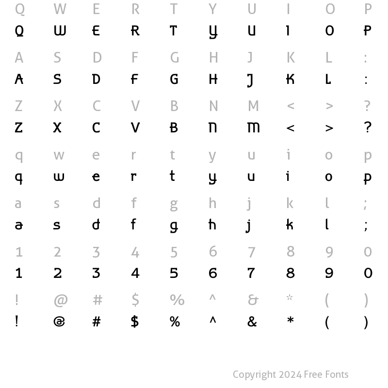 Character Map of AlphaBravo Medium