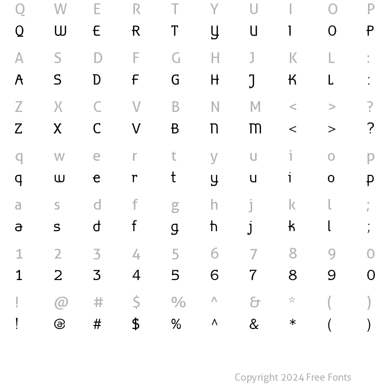 Character Map of AlphaBravo Normal