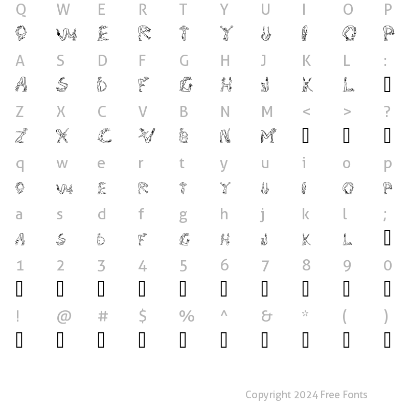 Character Map of AlphaFitness Regular