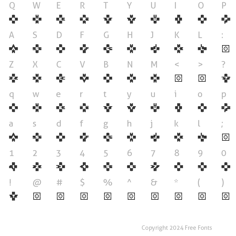 Character Map of AlphaGeometrique Contour Regular