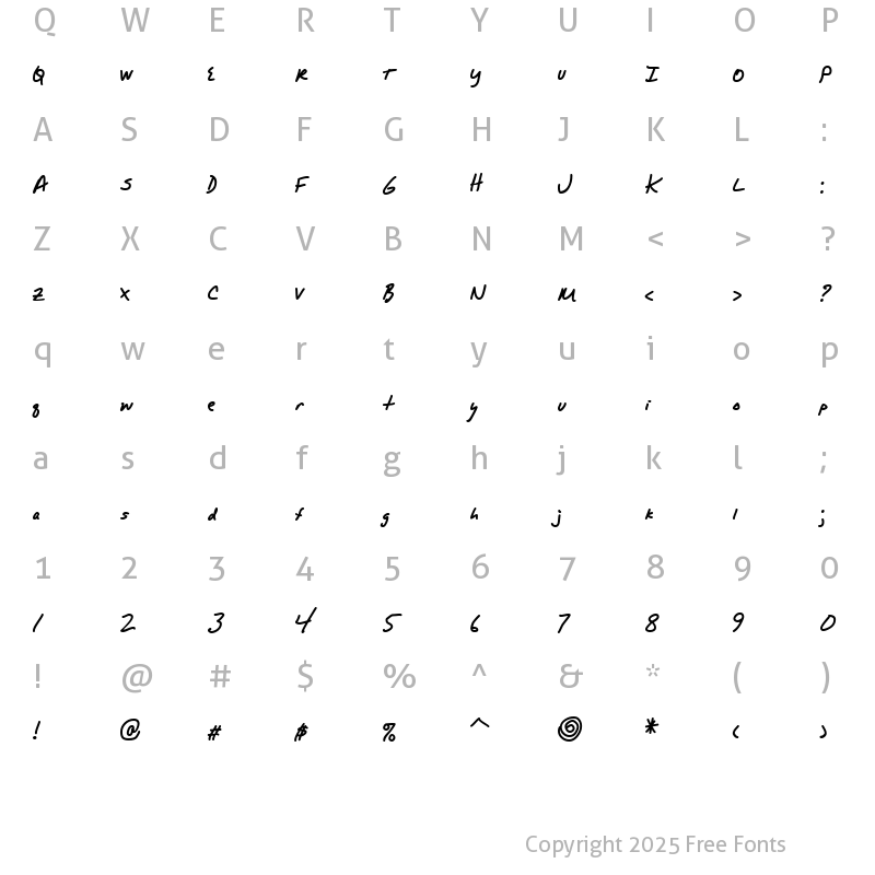 Character Map of AlphaMack AOE Regular