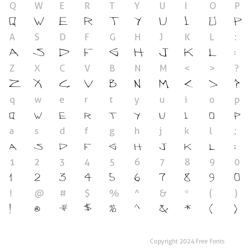 Character Map of AlphaMouse Regular