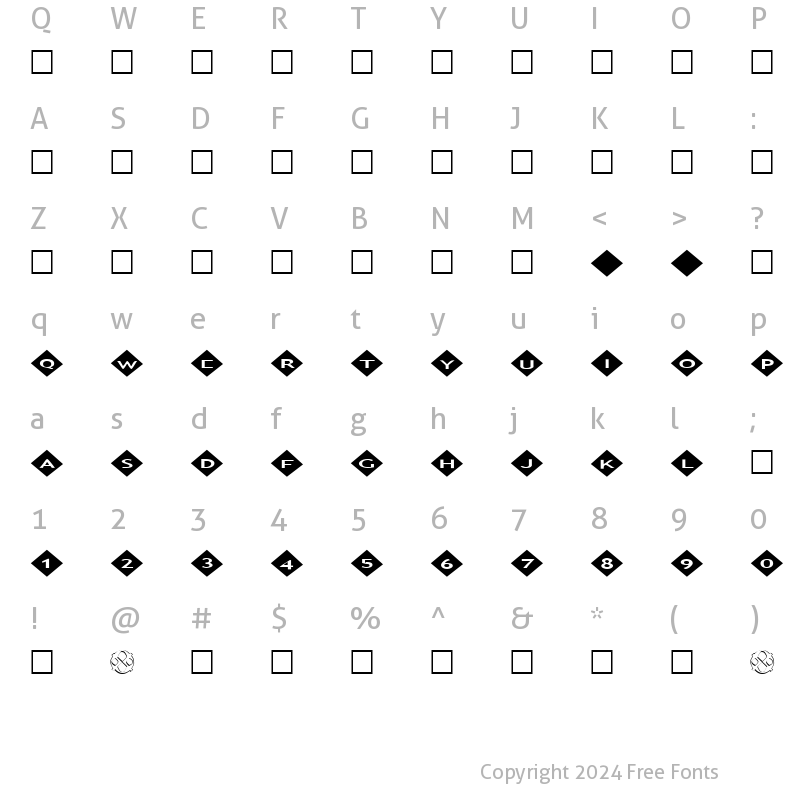 Character Map of AlphaShapes diamonds 2 Normal