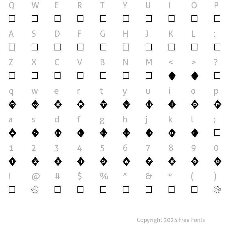 Character Map of AlphaShapes diamonds Normal