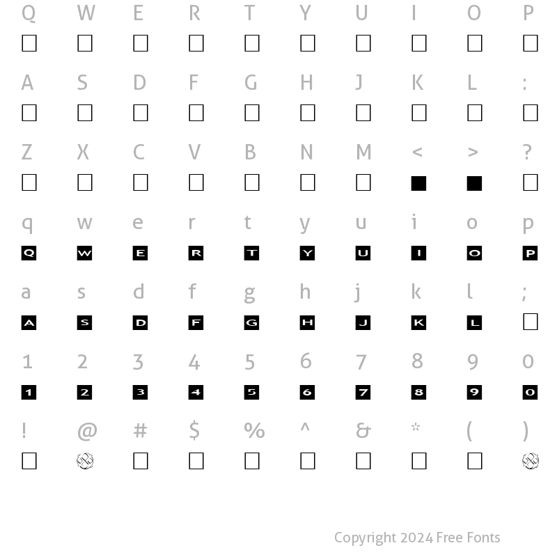 Character Map of AlphaShapes squares Normal