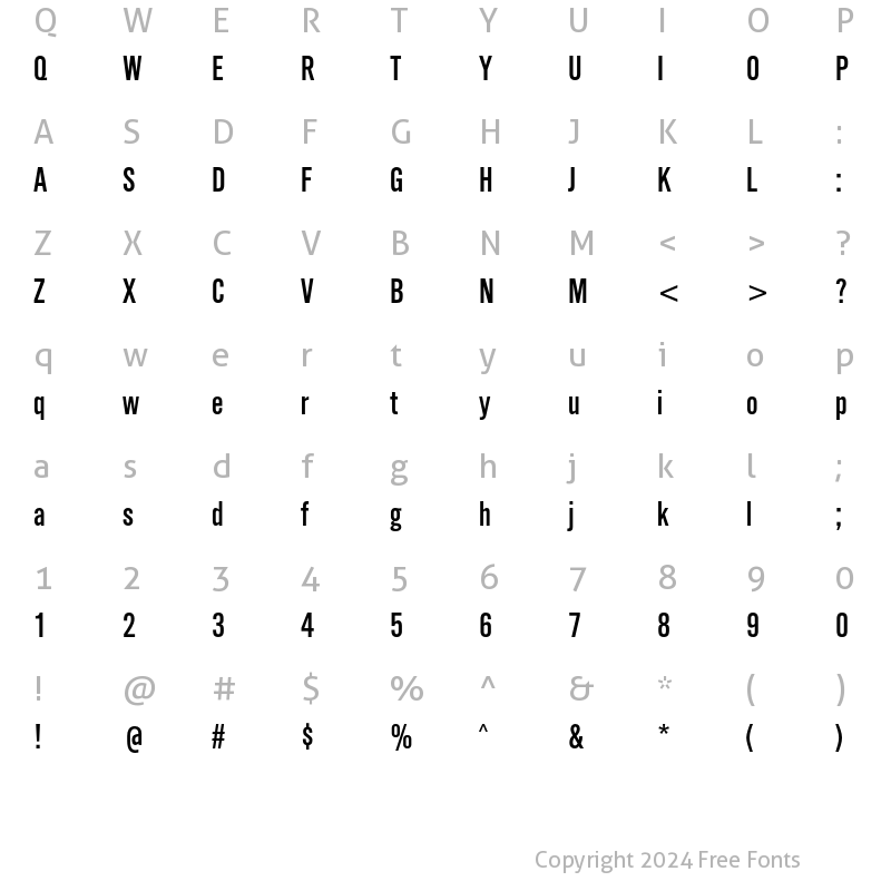 Character Map of Alpin Gothic CG No2 Regular