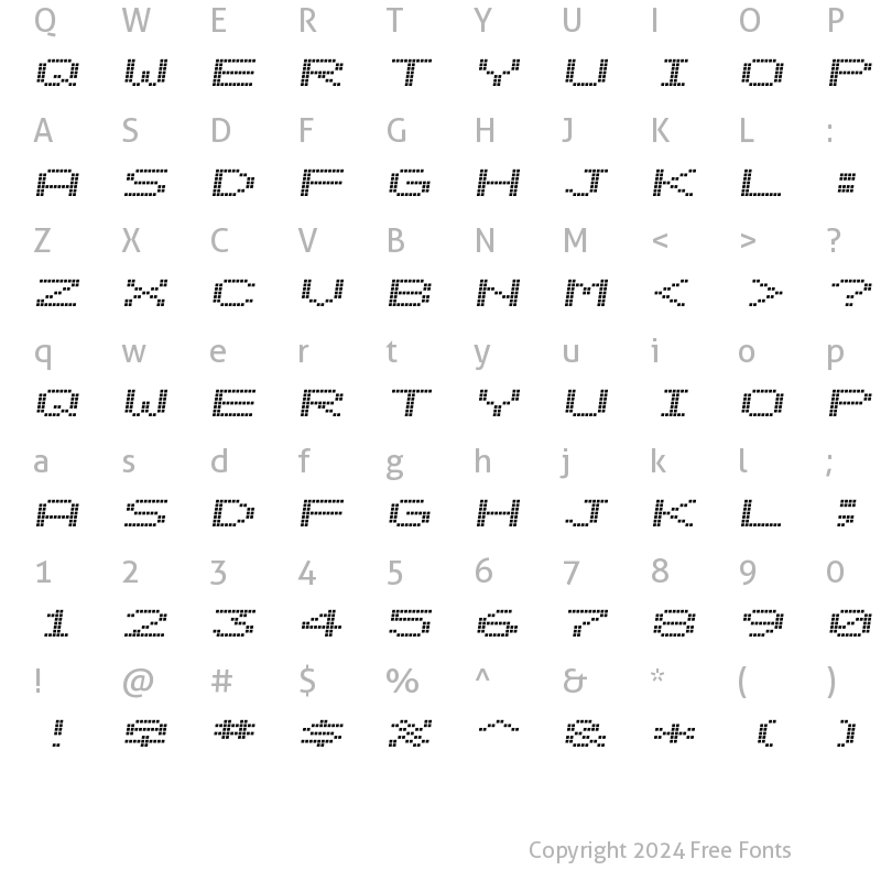 Character Map of Alpine 7558S Normal