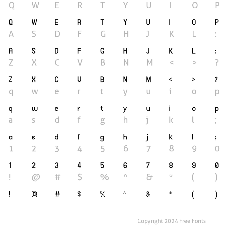 Character Map of alqalam AlQalam Fawad Bold