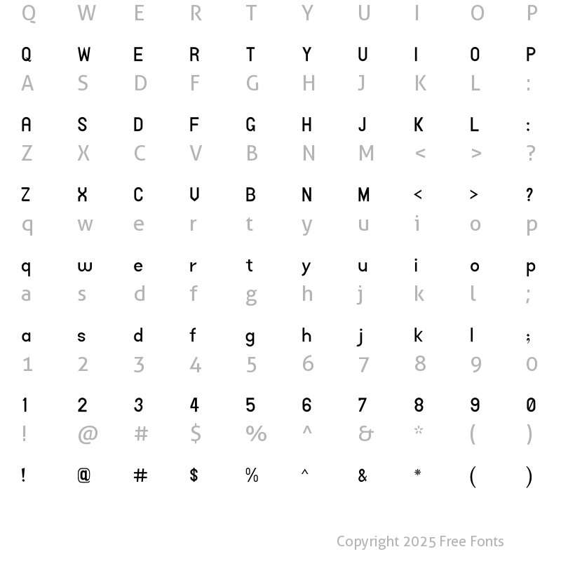 Character Map of alqalam AlQalam Fawad Light