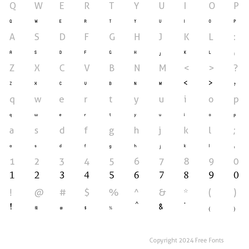 Character Map of alqalam AlQalam Ferdaos 1