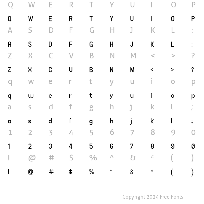 Character Map of AlQalam Farhan Regular