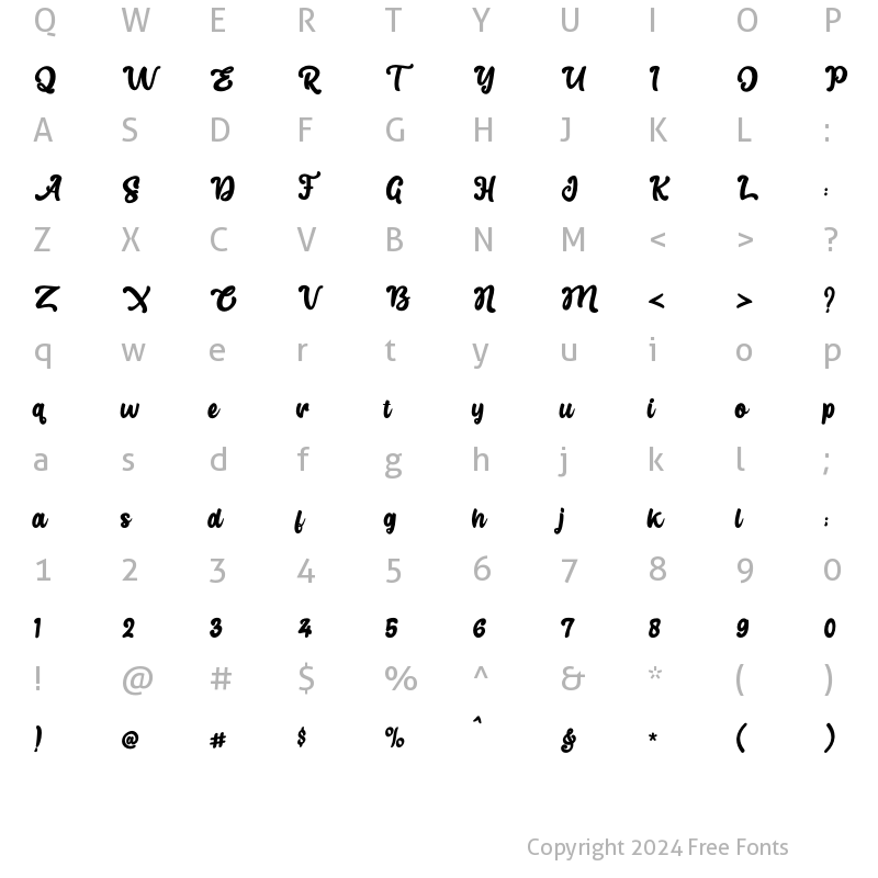 Character Map of Alrighton Regular