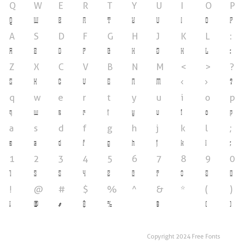 Character Map of Alsace Regular