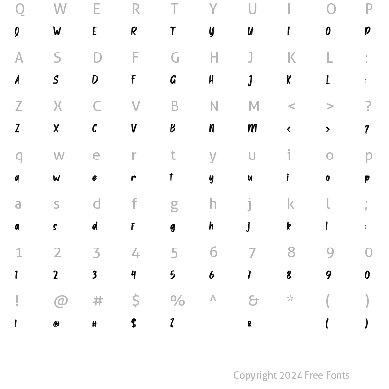 Character Map of Alston Regular