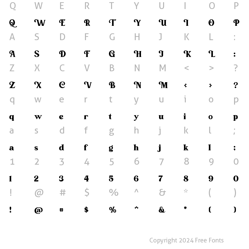 Character Map of Alstoria Regular