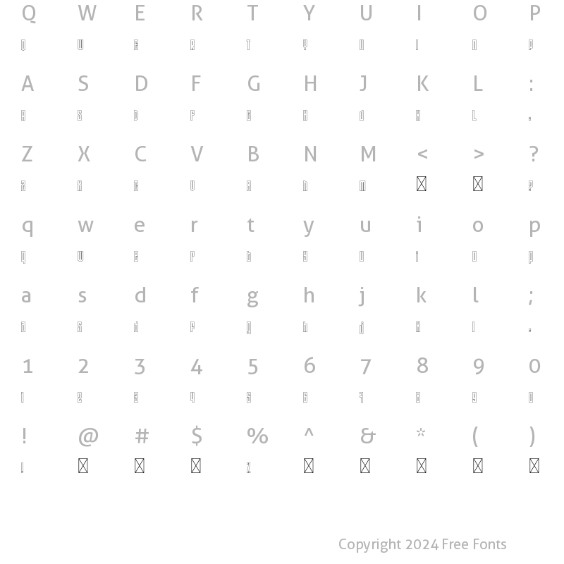 Character Map of Alt BLOCKER Inline