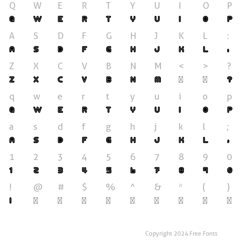 Character Map of Alt Retro 2 Bold