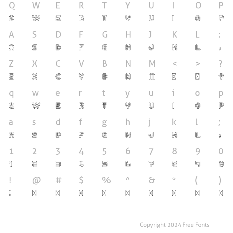 Character Map of Alt Retro2 Light