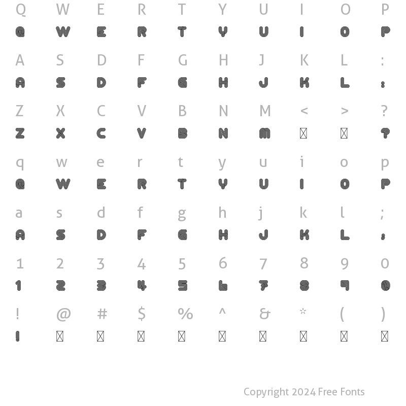 Character Map of Alt Retro2 Semi Bold