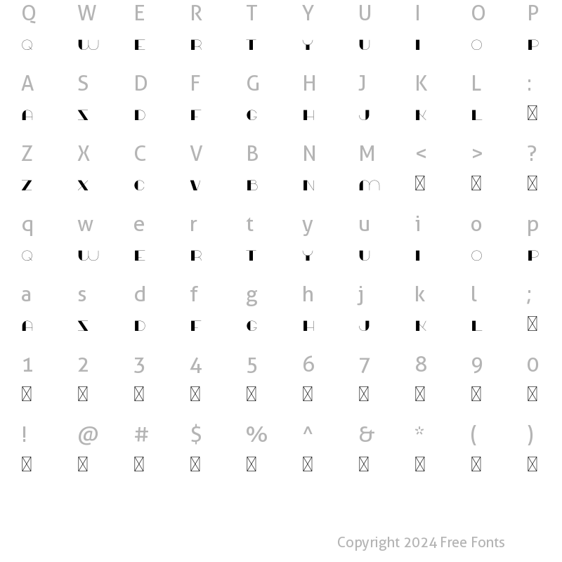 Character Map of Alt Volti Regular