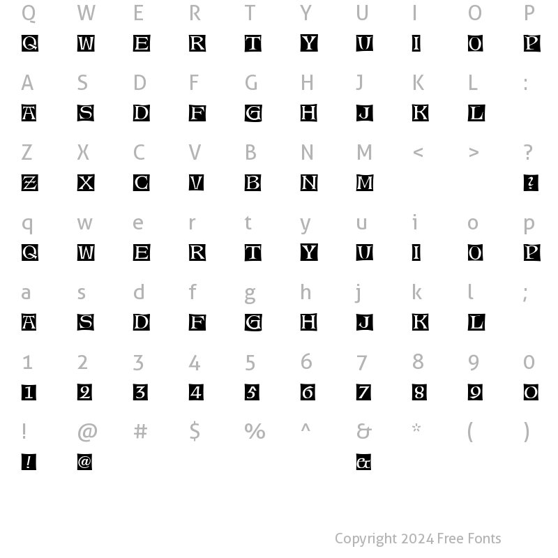 Character Map of Alte Caps Regular