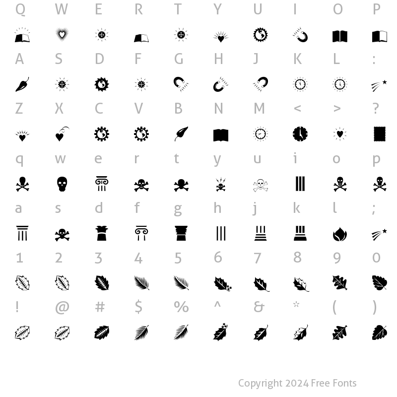 Character Map of Altemus CutsTwo Regular