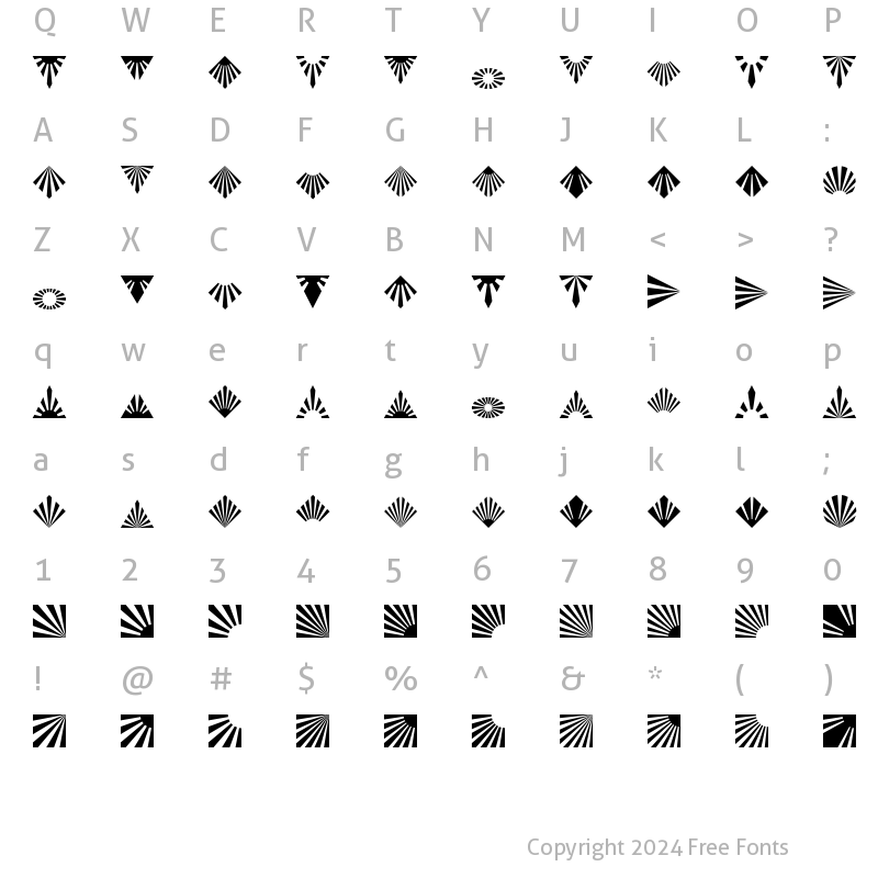 Character Map of Altemus Rays Bold