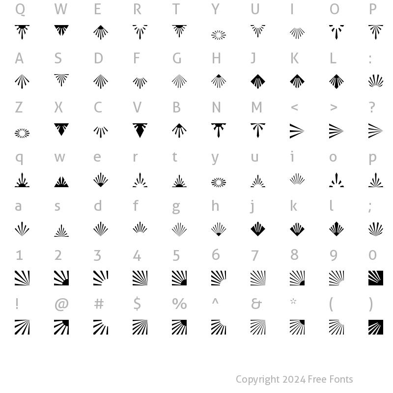 Character Map of Altemus Rays Regular