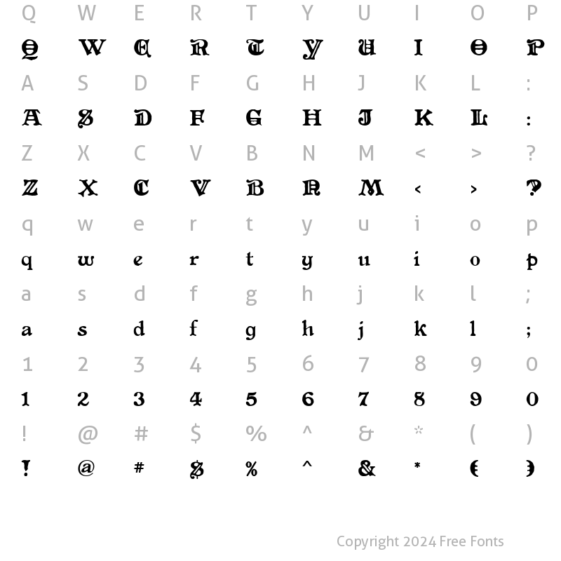 Character Map of Altenglisch MF Regular