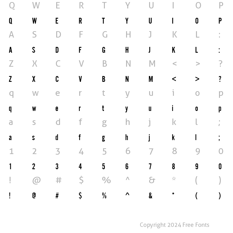 Character Map of Alternate Becker 2 Regular