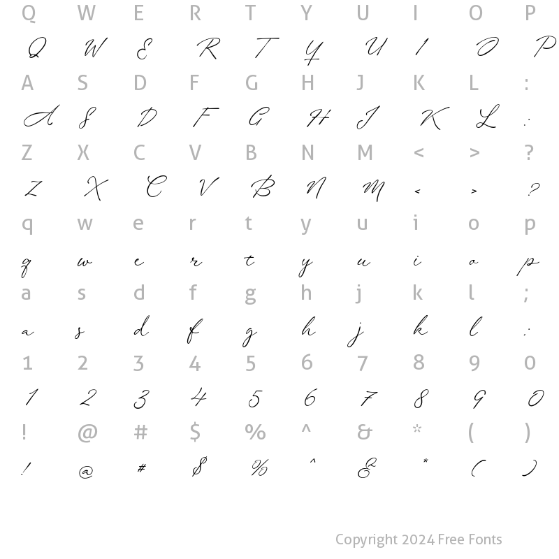 Character Map of Alternotes Regular