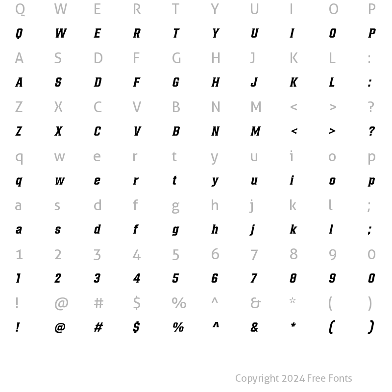 Character Map of AlterousText Bold Italic