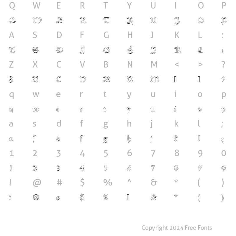 Character Map of AlteSchDOu1 Regular