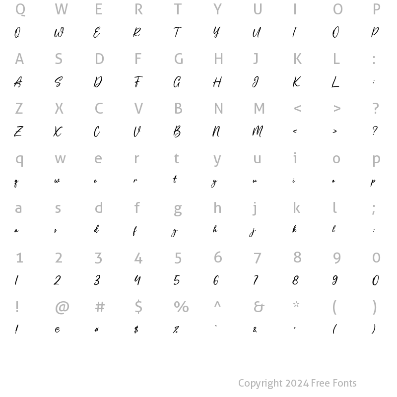 Character Map of Alulla Saffia Regular