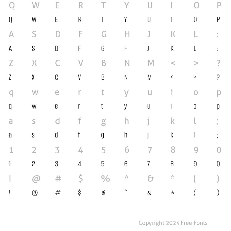 Character Map of Alumni Sans Regular