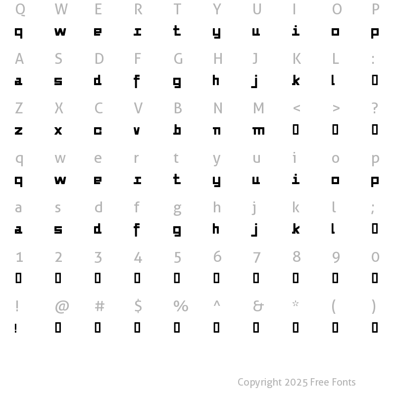 Character Map of Alvedon Regular