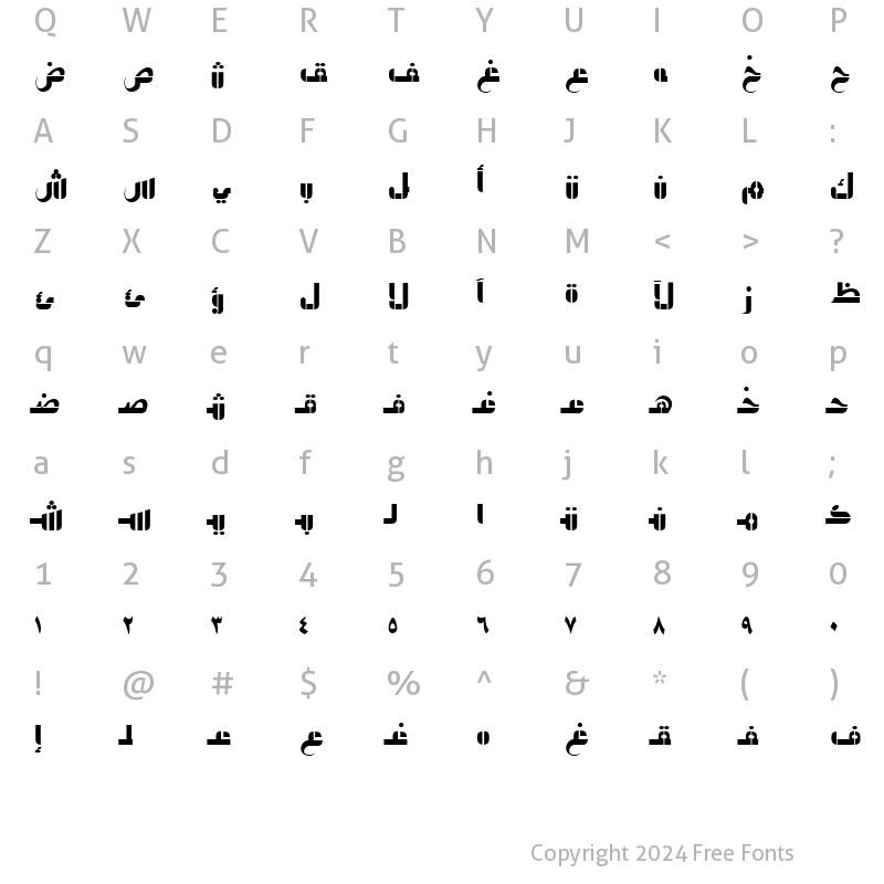 Character Map of ALW Cool Hashimy. Normal