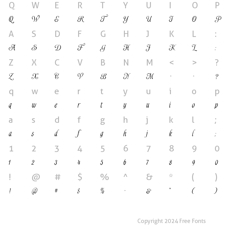 Character Map of Alys Script Medium Regular