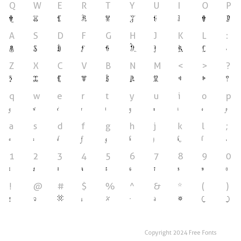 Character Map of Amadeus Regular